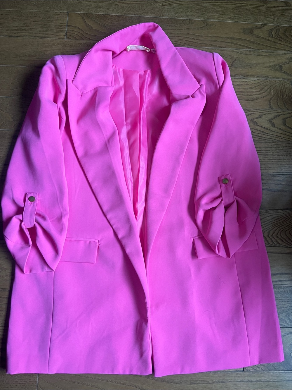 Women's Hot Pink Long Blazer Jacket
